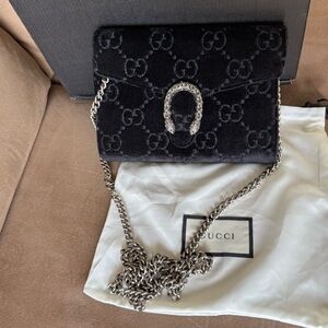 Authentic Gucci GG Crystal Velvet Monogram Dionysus Small